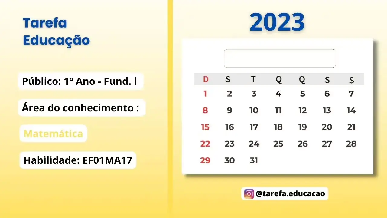 Capa da atividade: Calendário - 2023