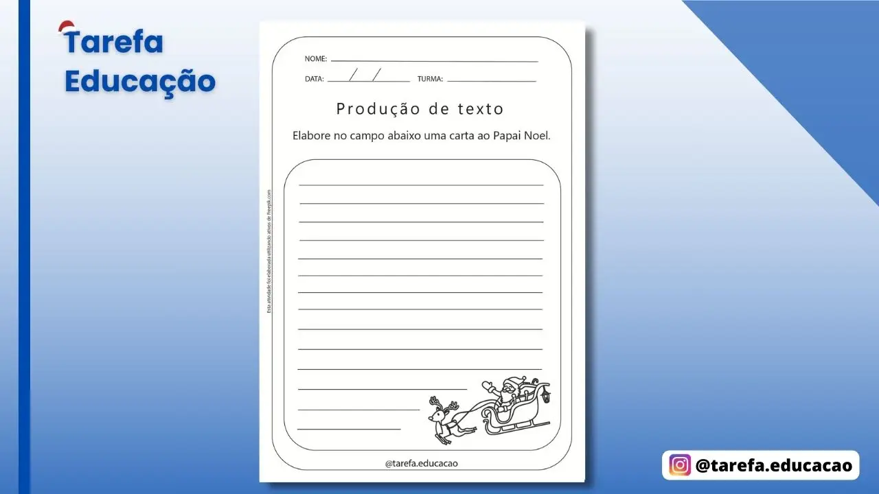 Capa da atividade: Producão de texto - Carta - Natal