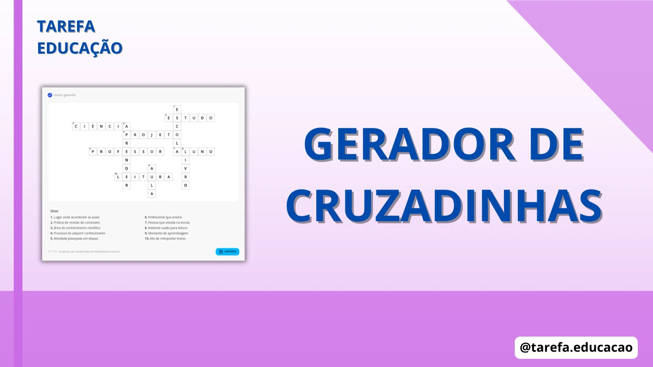 Gerador de Palavras Cruzadas