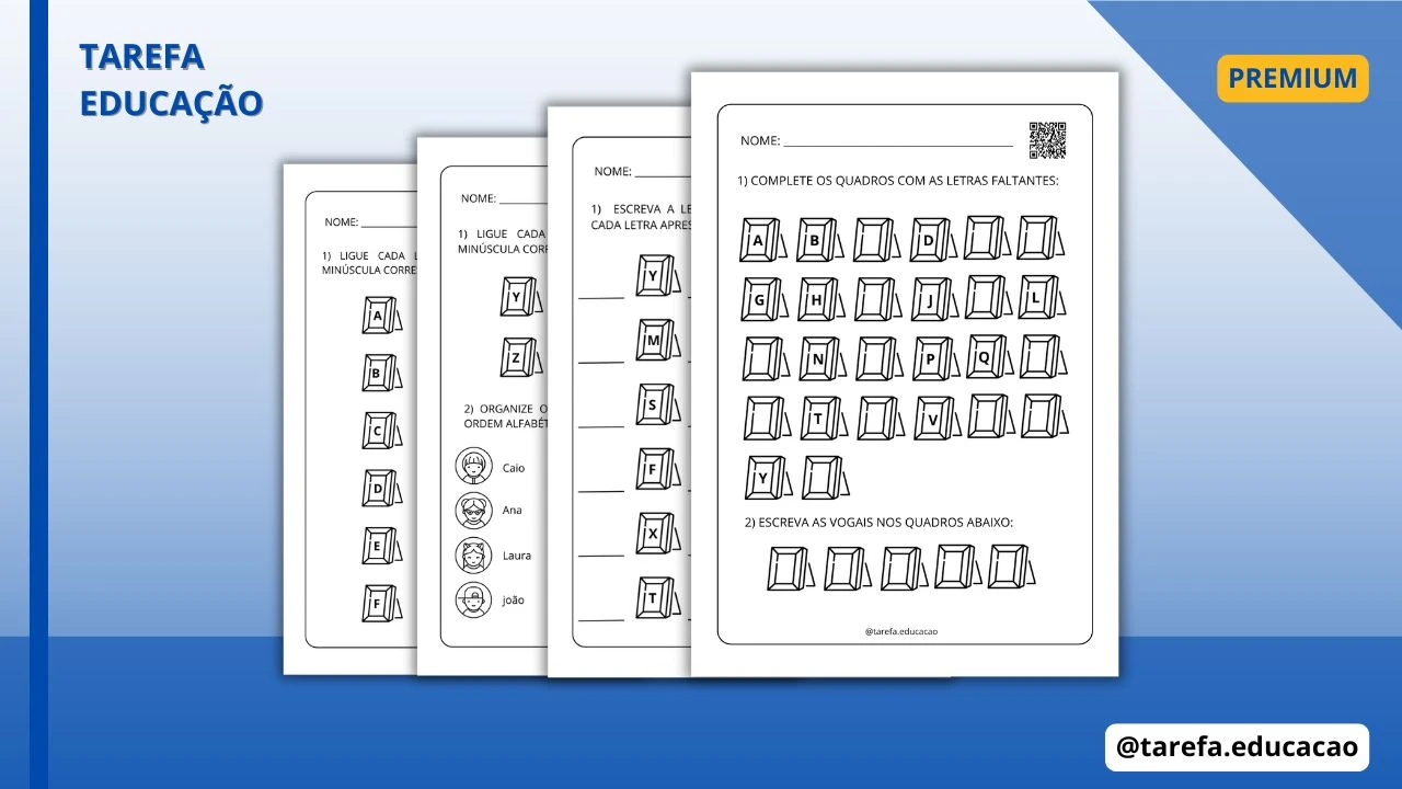 Capa do post Alfabeto - Complete, ordene e conecte 