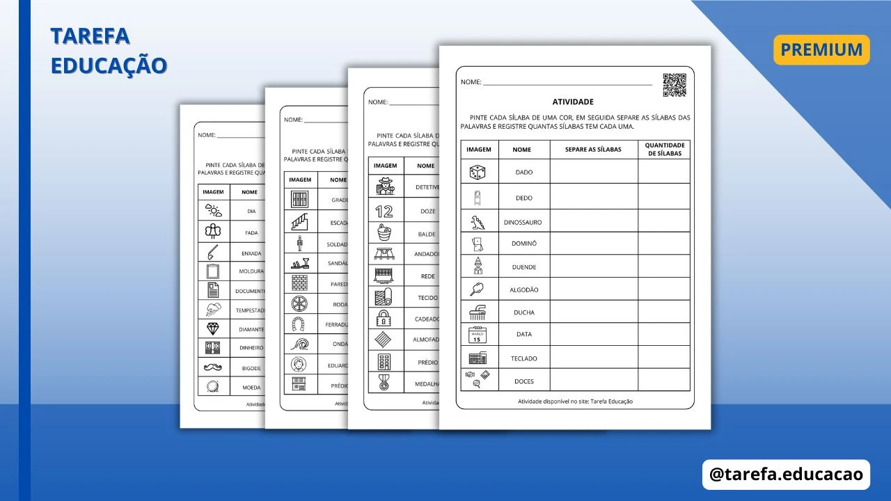 Capa do post: Pinte, conte e separe as sílabas: 03