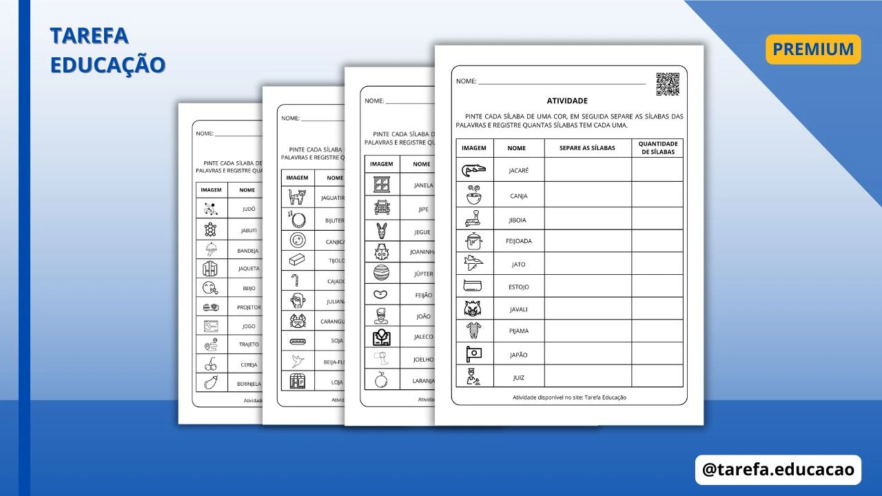 Capa do post: Pinte, conte e separe as sílabas: 06