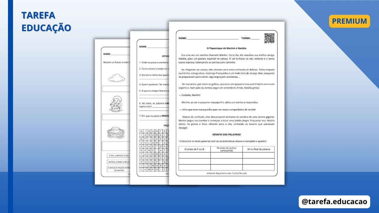 Capa do post Atividade - Interpretação de texto (M antes de P e B)