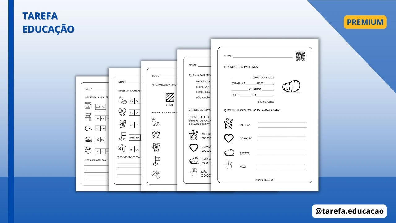 Capa do post Parlenda Batatinha – Leitura, rima, separação de sílabas e escrita de palavras e frases