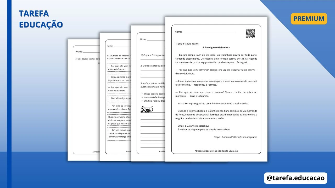 Capa do post Leitura: interpretação, organização e reecrita ( A Formiga e o Gafanhoto)