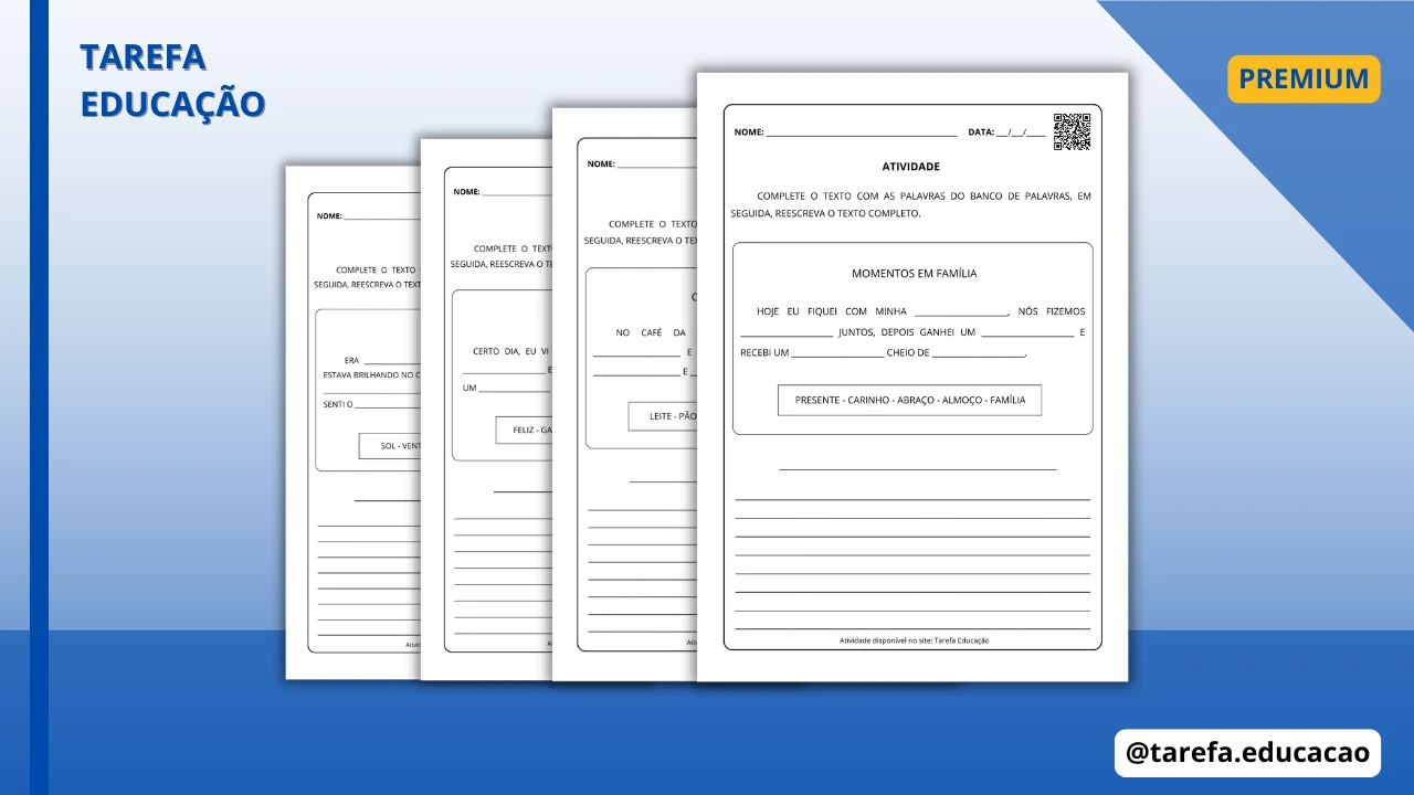 Capa do post Atividade - Textos com lacunas