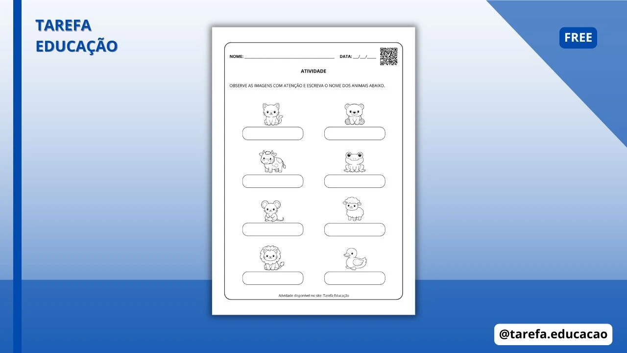 Capa do post Ditado de imagens - Animais