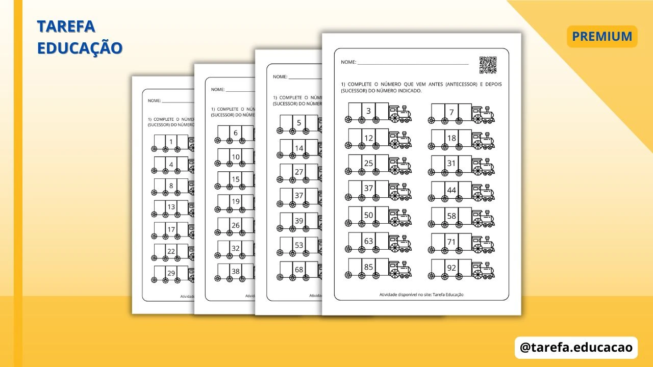 Capa do post Vagões dos Números: descubra o antecessor e o sucessor