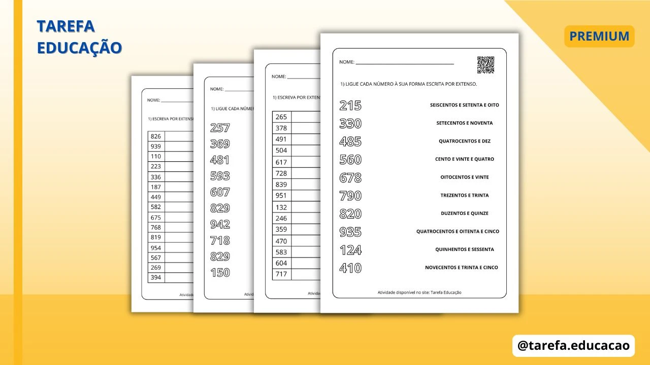 Capa do post: Números por extenso: aprendendo a escrever e reconhecer (centenas)