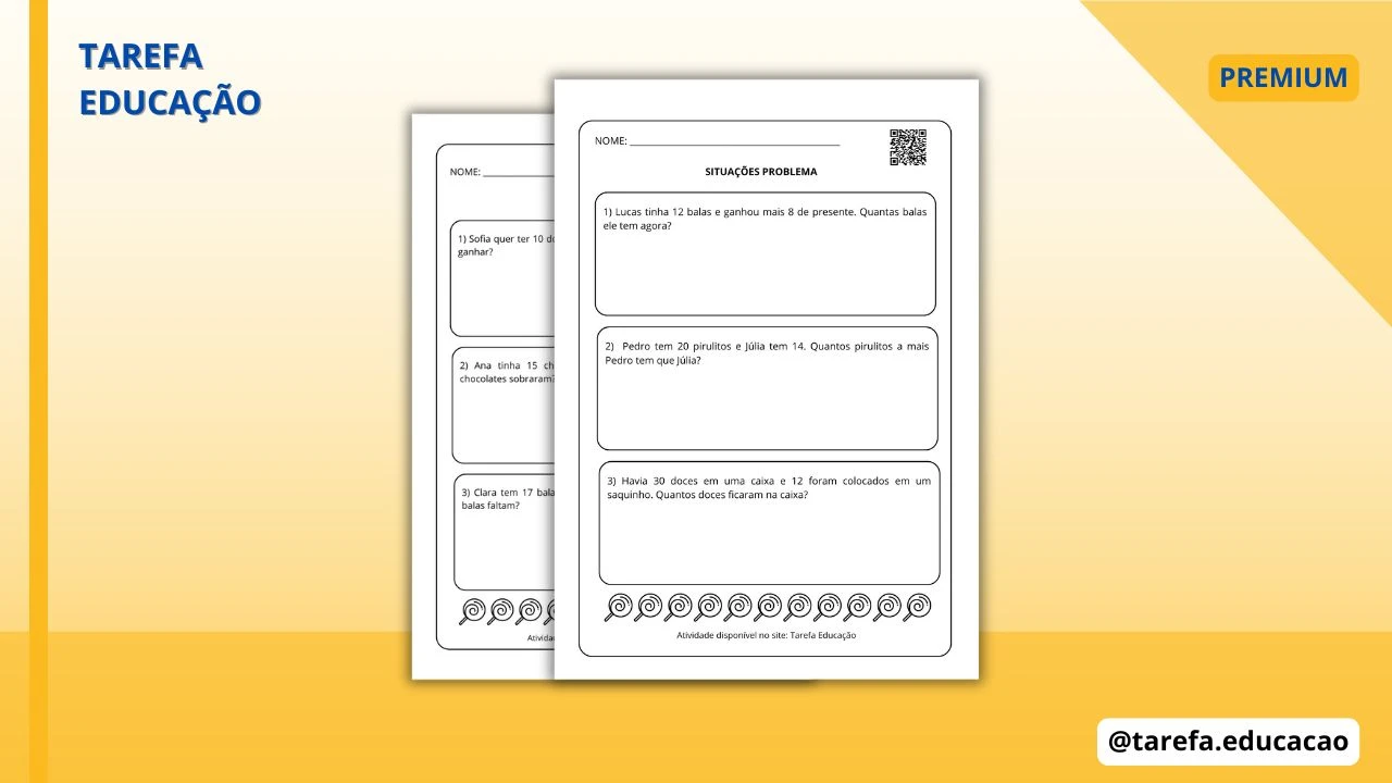 Capa do post Situações problema (Tema doces) - Nível 02