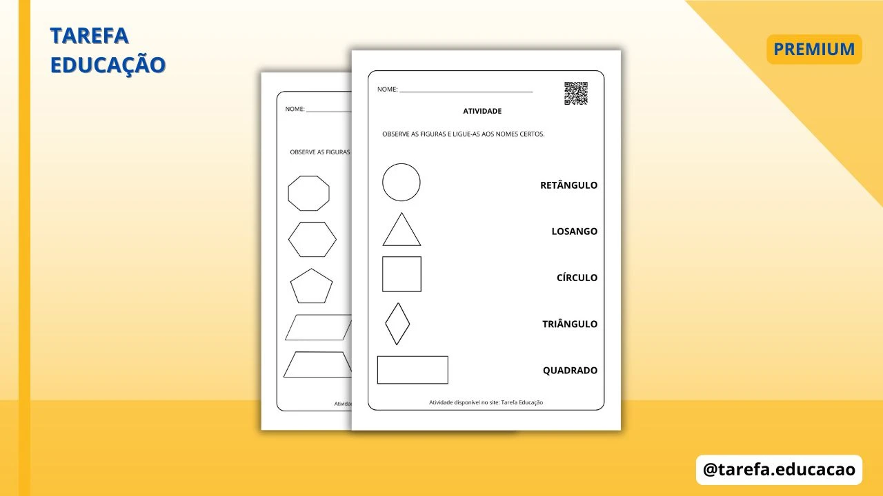 Capa do post: Brincando com figuras geométricas: ligue e aprenda!