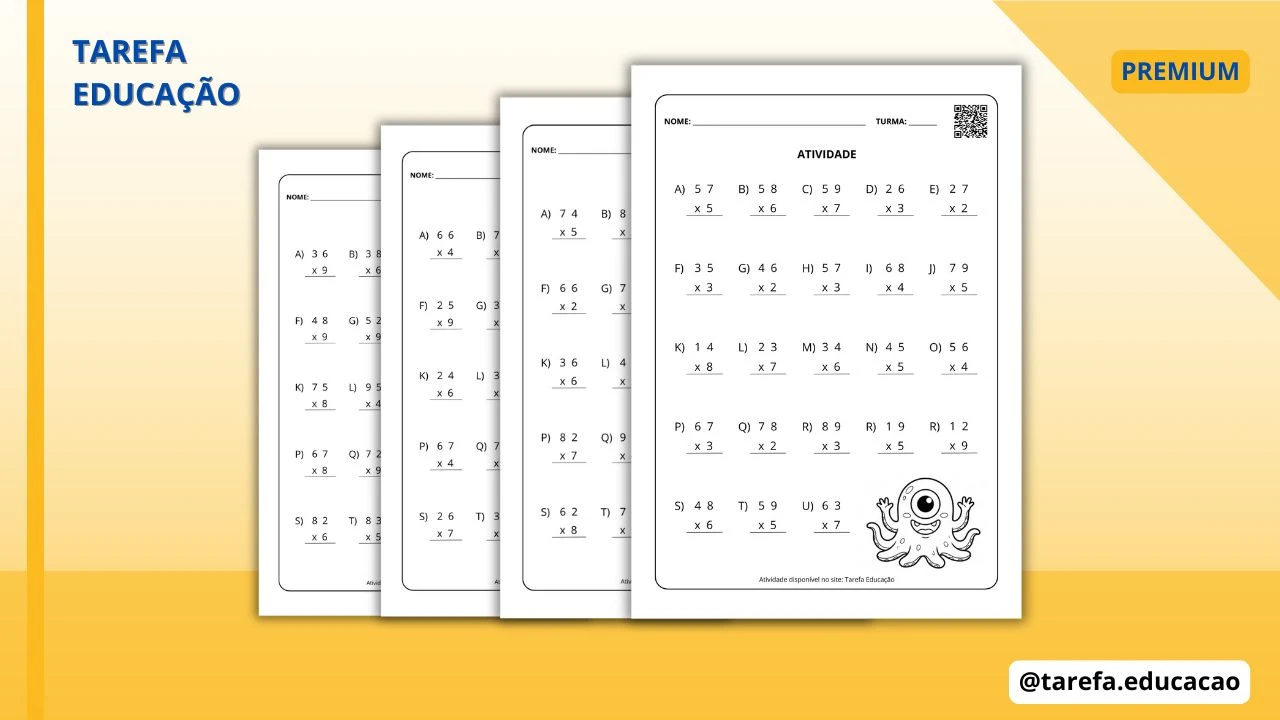 Capa do post Atividade - Contas de multiplicação (com reagrupamento)