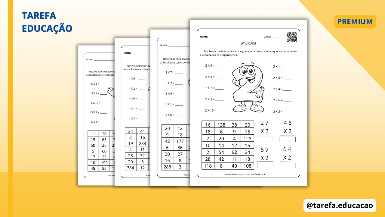 Capa do post Atividade - Tabuada (2 - 5)