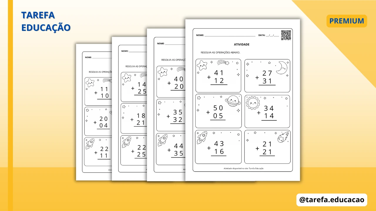 Capa do post Atividade - Contas de adição (Sem reagrupamento)
