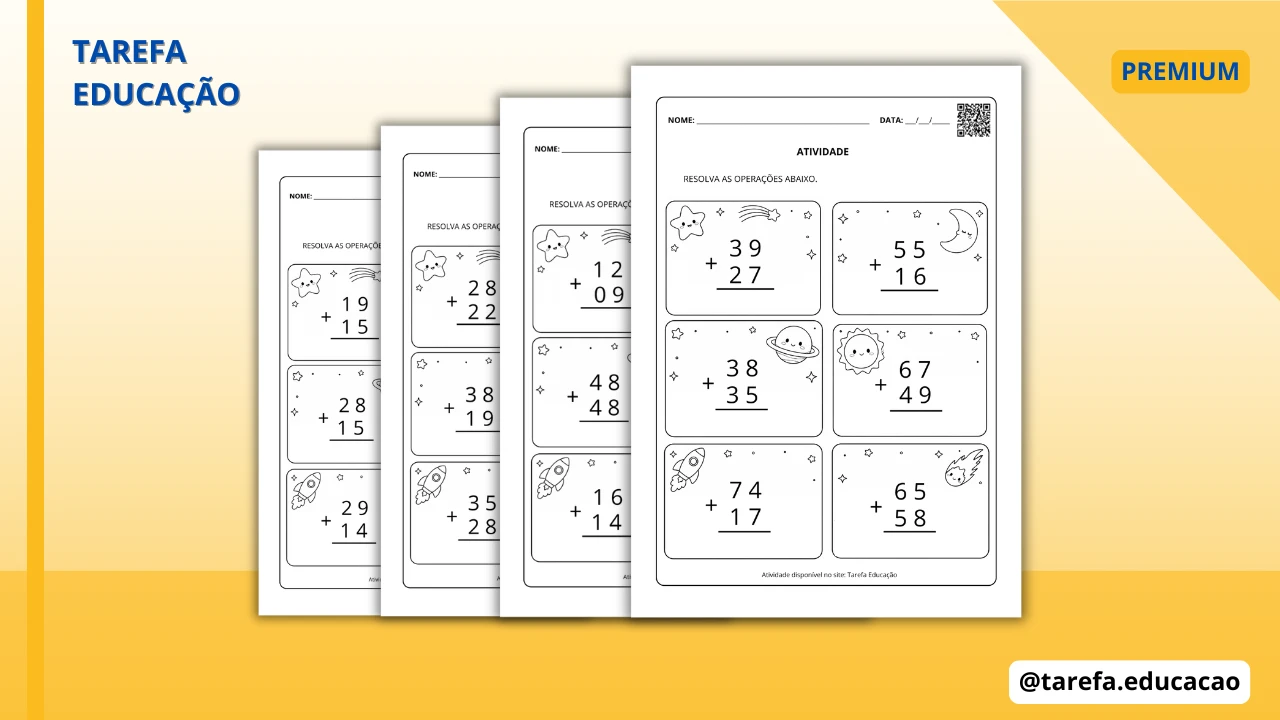 Capa do post Atividade - Contas de adição (Com reagrupamento)