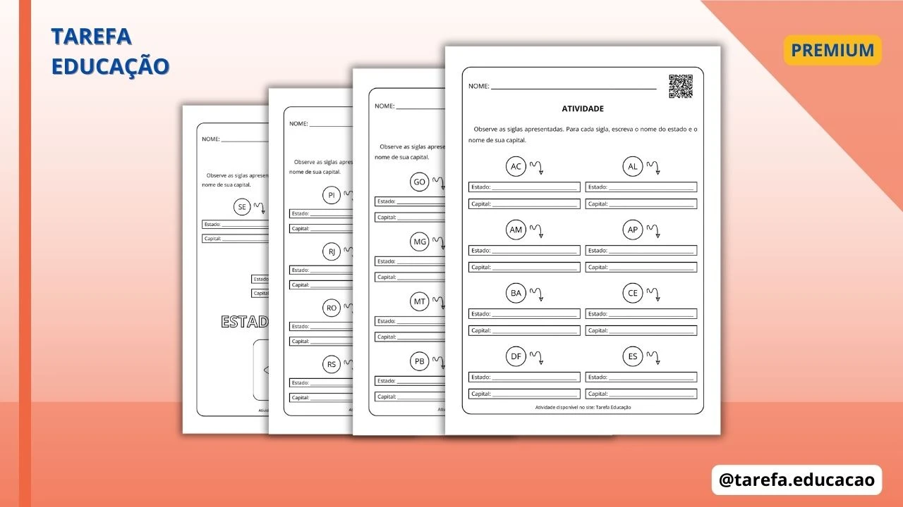 Capa do post: Atividade: estados e capitais do Brasil