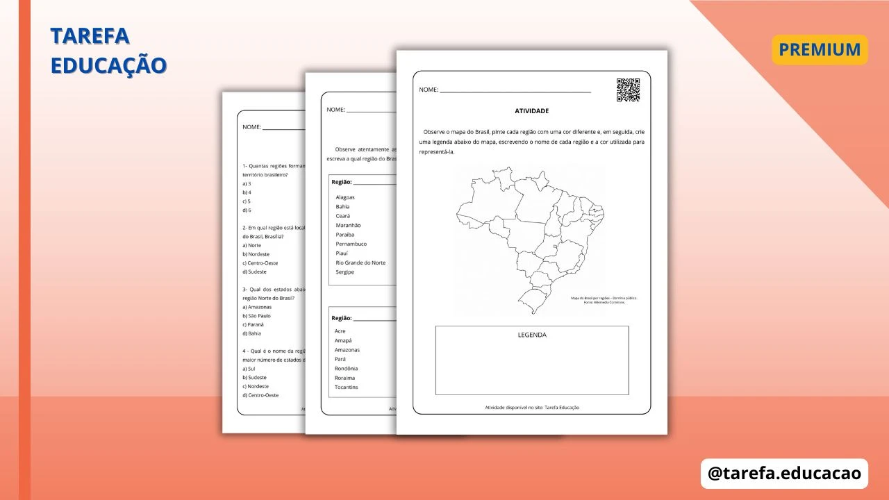 Capa do post Atividades: regiões do Brasil