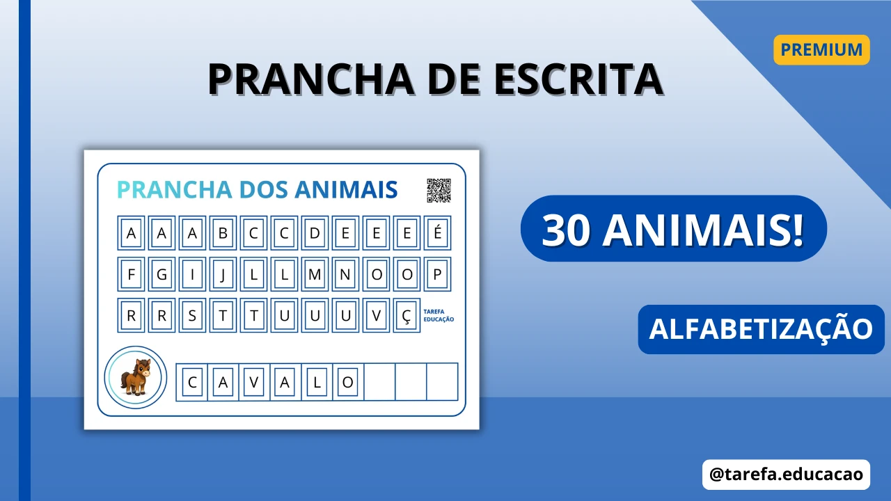 Capa do post Prancha de escrita - Animais