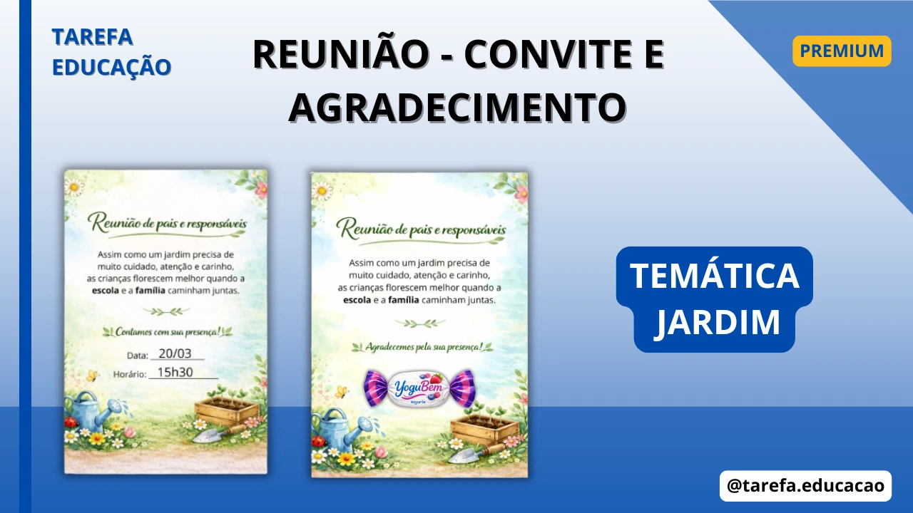 Capa do post Reunião - Convite e agradecimento (Jardim)