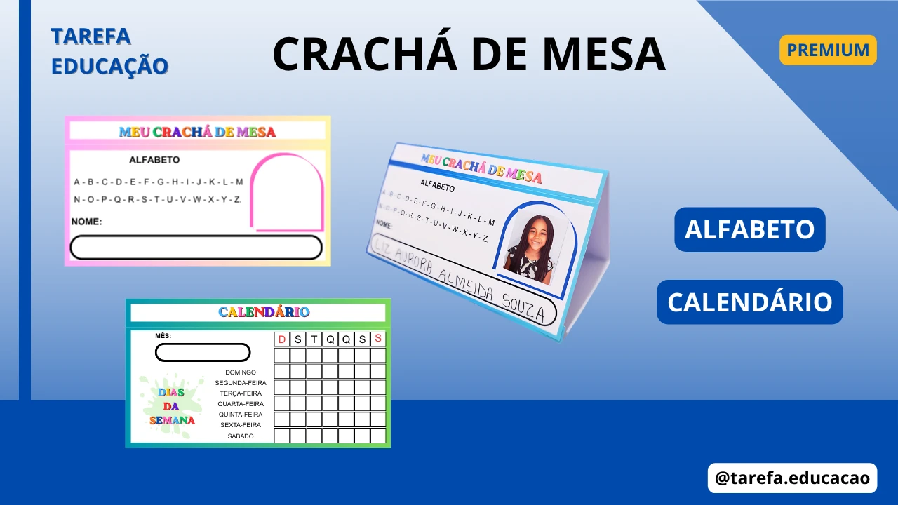 Capa do post Crachá de mesa com alfabeto e calendário