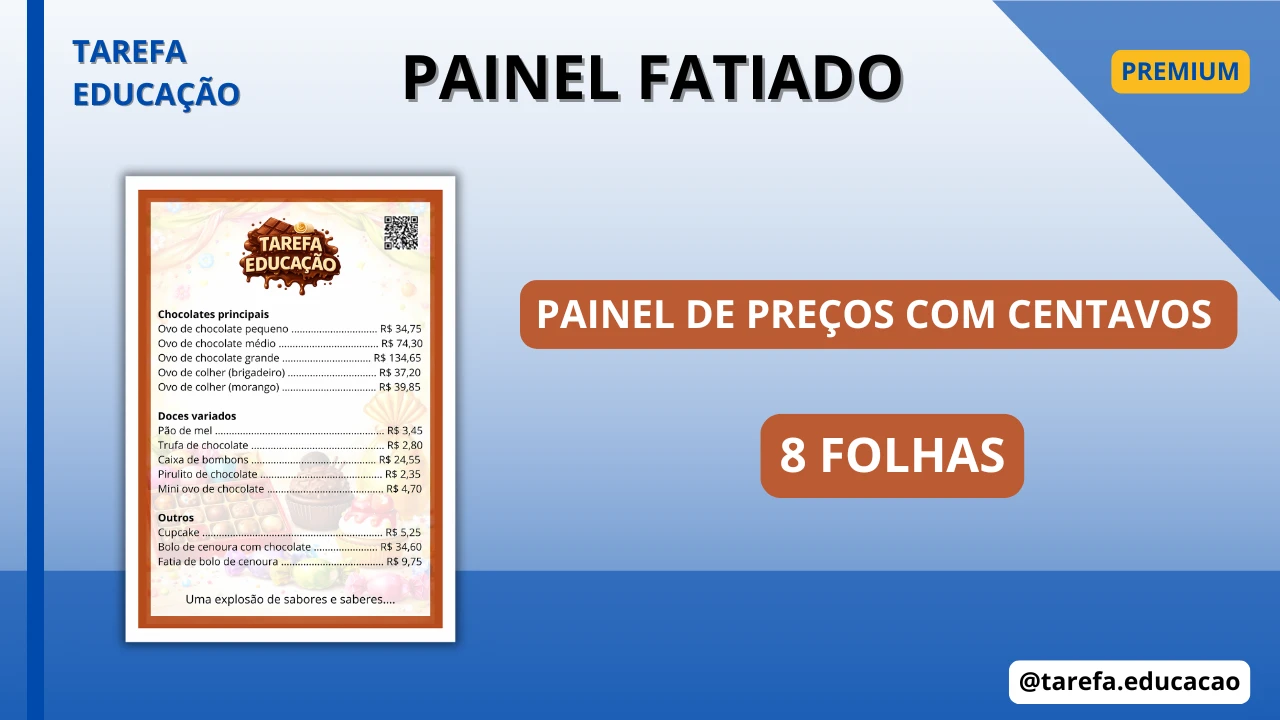 Capa do post Painel de preços com centavos - Chocolândia