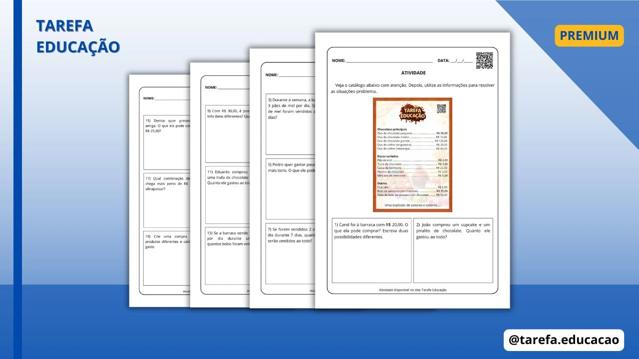 Capa do post Situações-problemas / Sistema monetário (VALORES INTEIROS)