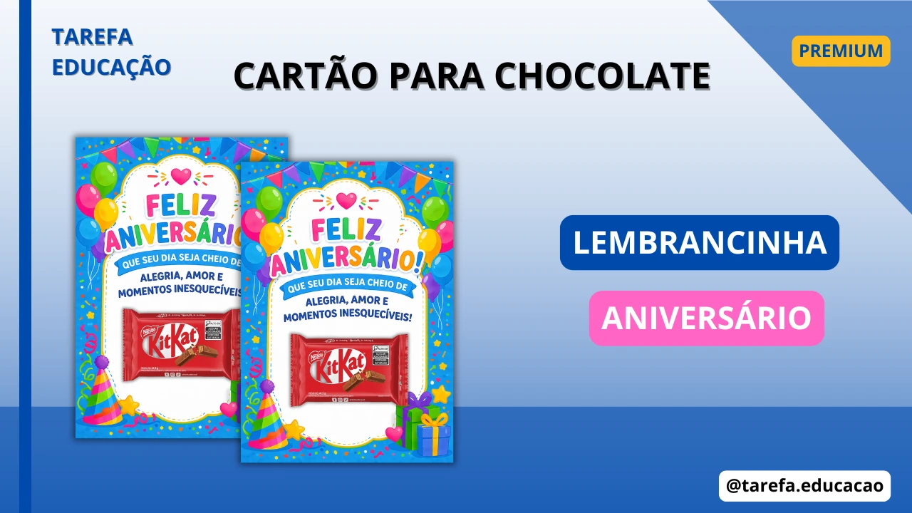 Capa do post Cartão para chocolate - Aniversário