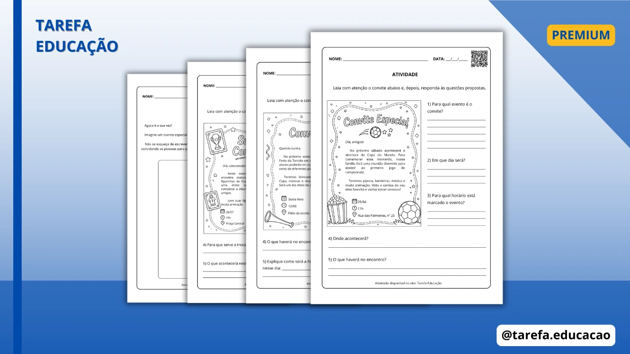 Capa do post Atividade - Convite (Leitura e interpretação)