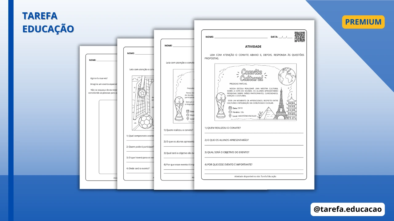 Capa do post Atividade - Convite (Leitura e interpretação)