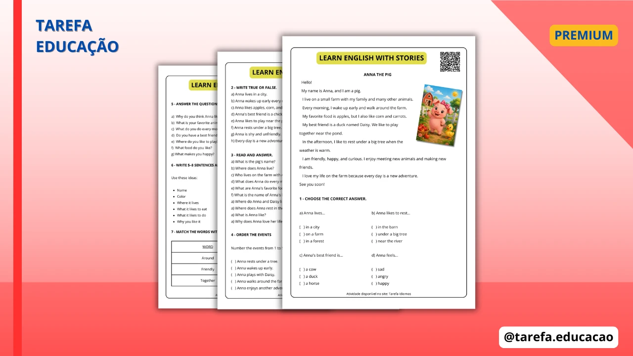 Capa do post Anna the pig – Reading activity (A2)
