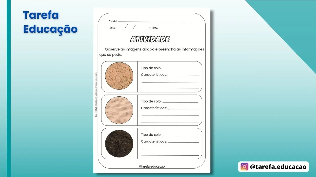 Capa da atividade: Tipos de solo