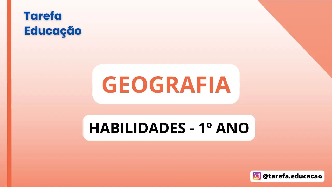 Capa da atividade: Geografia - 1° ano