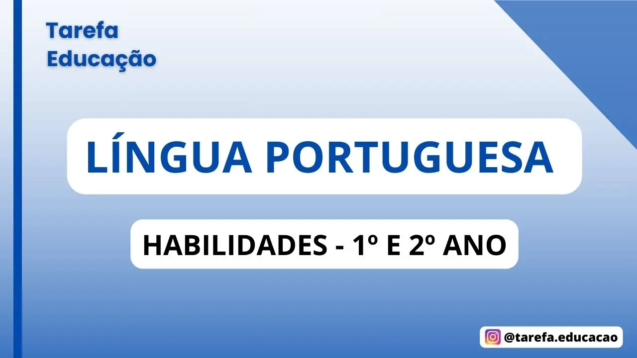 Capa da atividade: Língua Portuguesa - 1° e 2° ano