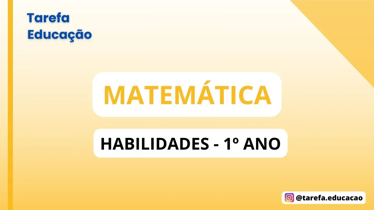 Capa da atividade: Matemática - 1° ano