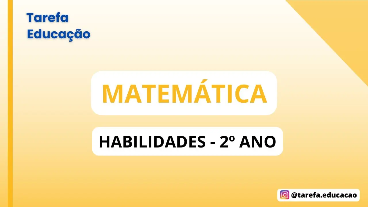 Capa da atividade: Matemática - 2° ano