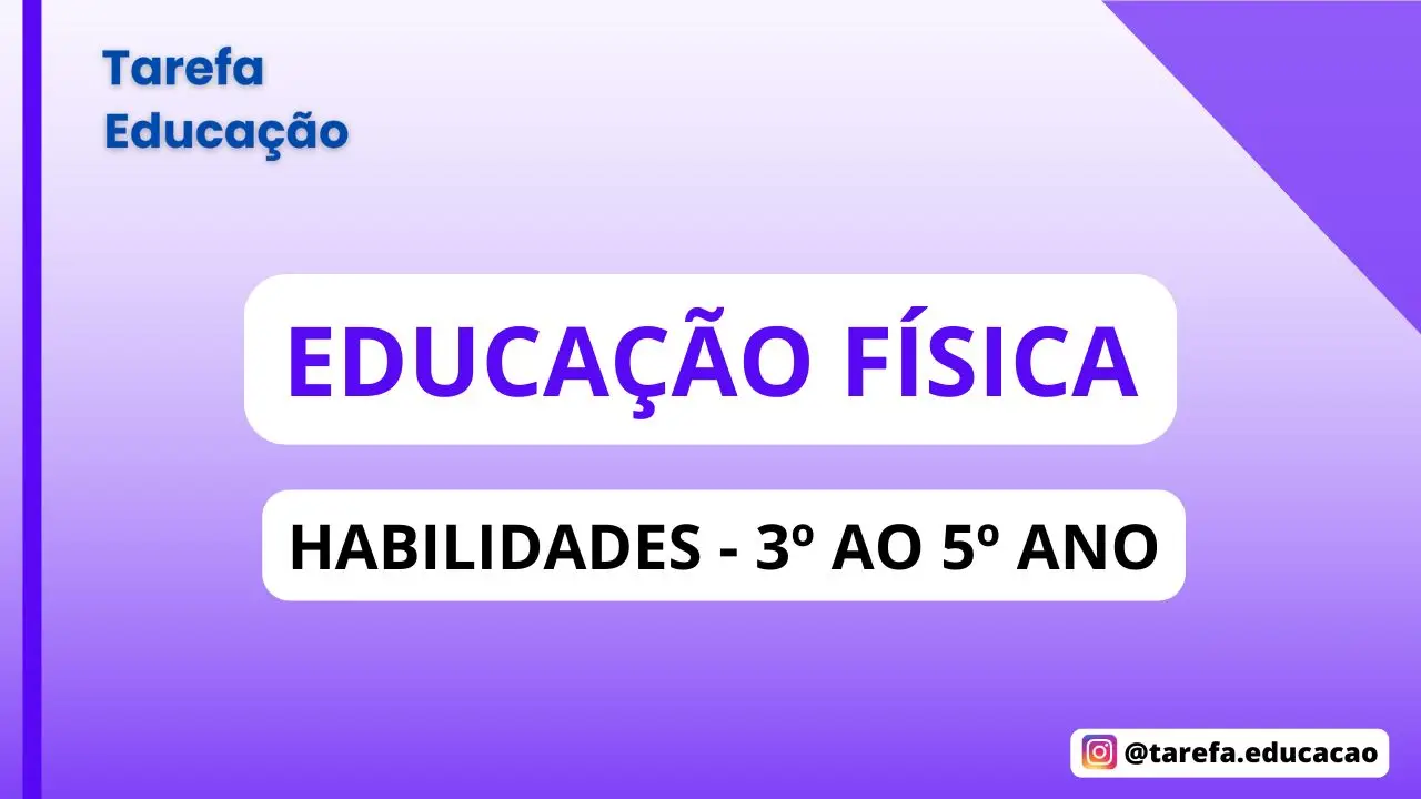 Capa da atividade: Educação Física - 3° ao 5° ano