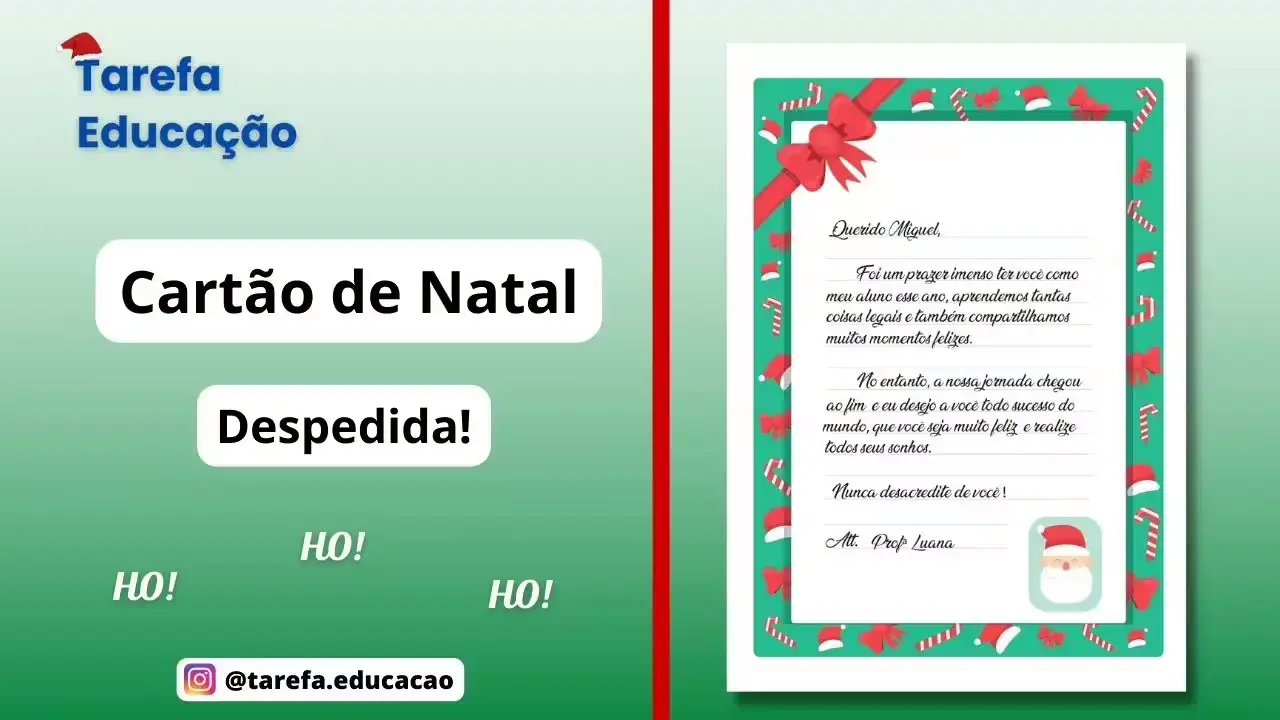 Capa da atividade: Cartão de despedida de fim de ano - Natal